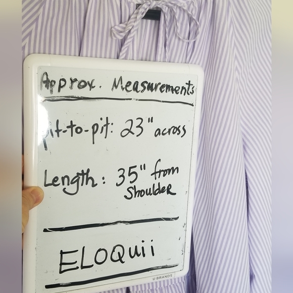 Eloquii 100% cotton tiered long sleeve dress flounce - Picture 8 of 10